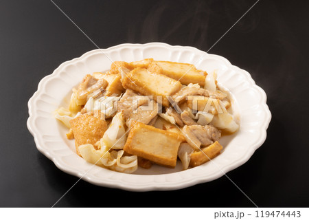 厚揚げと豚肉の味噌炒め 119474443
