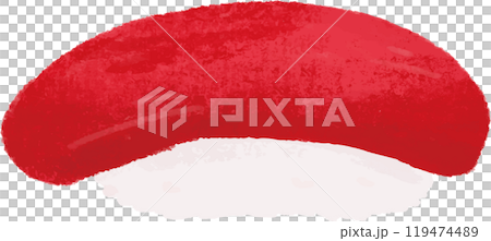 まぐろの握り寿司の手描きイラスト 119474489