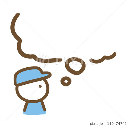 心の中で考えている作業服の男性 119474743