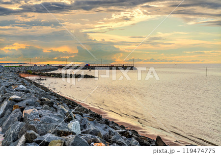 Picturesque Kingston Seawall Beach, a Coastal Retreat in Georgetown, the capital of Guyana 119474775