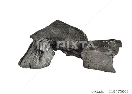 Three pieces of charcoal. 119475002