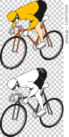 Illustration set of male keirin racers Illustration set of male keirin racers 119475016