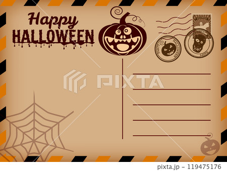 Happy Halloween holiday postal card vintage Happy Halloween holiday postal card vintage 119475176