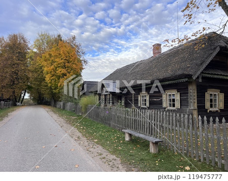 Farmhouse at the Ethnographic Open-Air Museum of Lithuania in Kaunas. Farmhouse at the Ethnographic Open-Air Museum of Lithuania in Kaunas. 119475777