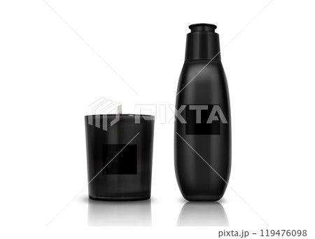 Aroma candle and cosmetic bottle mockup 119476098