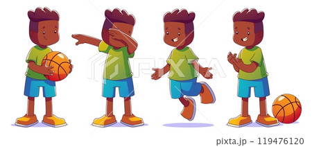 Cute active smiling african kid boy 119476120
