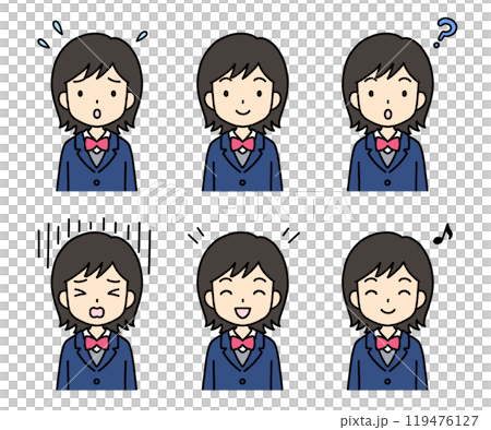 Simple and cute student illustration (blazer, upper body, girl) 119476127