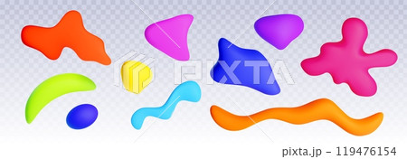 Plasticine clay shape vector. Craft art texture Plasticine clay shape vector. Craft art texture 119476154