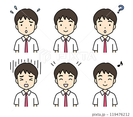 シンプルでかわいい学生イラスト(夏服・上半身・男の子) シンプルでかわいい学生イラスト(夏服・上半身・男の子) 119476212
