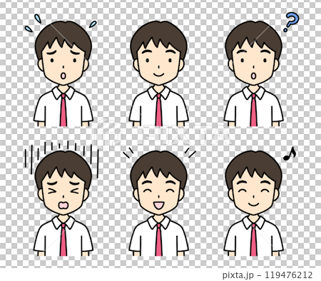 シンプルでかわいい学生イラスト(夏服・上半身・男の子) シンプルでかわいい学生イラスト(夏服・上半身・男の子) 119476212