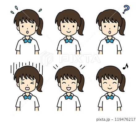 シンプルでかわいい学生イラスト(夏服・上半身・女の子) シンプルでかわいい学生イラスト(夏服・上半身・女の子) 119476217