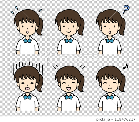 シンプルでかわいい学生イラスト(夏服・上半身・女の子) シンプルでかわいい学生イラスト(夏服・上半身・女の子) 119476217