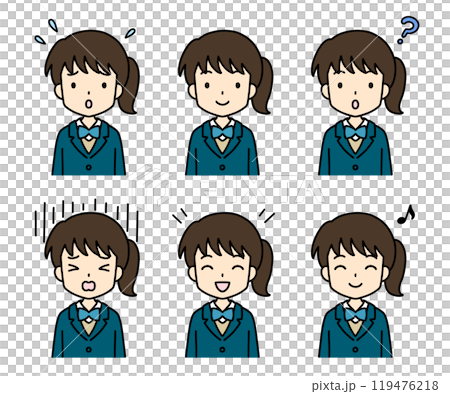 Simple and cute student illustration (blazer, upper body, girl) 119476218