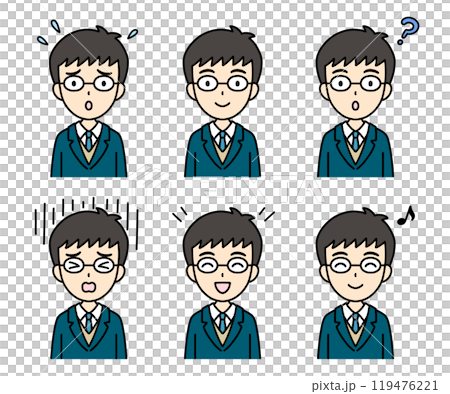 Simple and cute student illustration (blazer, upper body, boy) Simple and cute student illustration (blazer, upper body, boy) 119476221