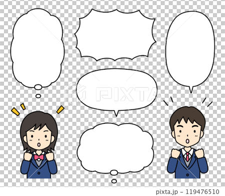 Simple and cute student illustration (with spirited pose and balloon) Simple and cute student illustration (with spirited pose and balloon) 119476510