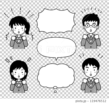 簡單可愛的學生插畫(活潑的姿勢和氣球) 簡單可愛的學生插畫(活潑的姿勢和氣球) 119476512
