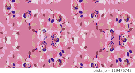 Floral Seamless pattern with roses. Vector illustration. 119476742