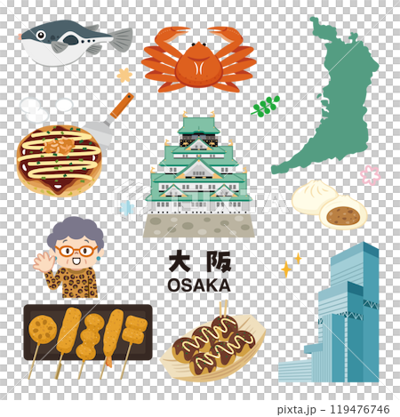 大阪のイラストセット 119476746
