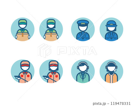 職業　人アイコン　カラー　丸背景 119478331