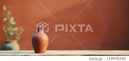 Minimalist Elegance: Vase with Foliage 119478340