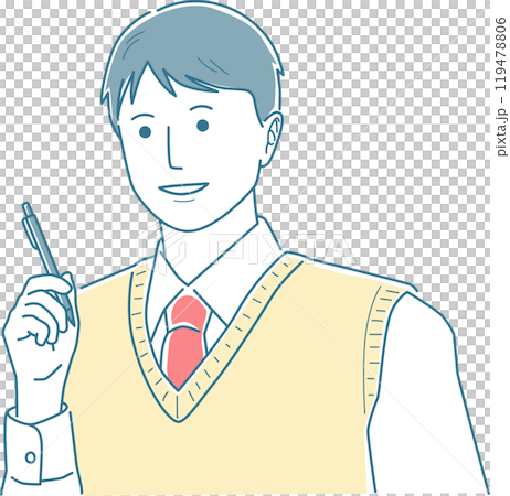 ドヤ顔でポーズを決める男子学生 ドヤ顔でポーズを決める男子学生 119478806