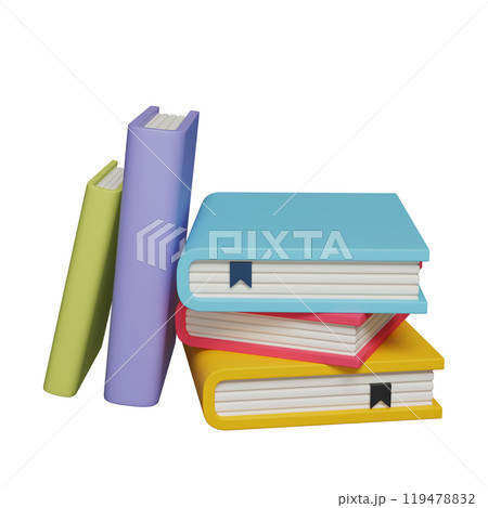 several stacked books 3D graphic several stacked books 3D graphic 119478832