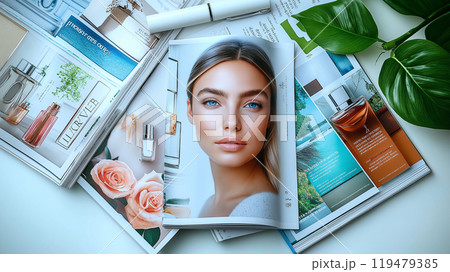 テーブルの上に雑誌 テーブルの上に雑誌 119479385