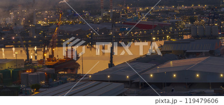 Industrial and port area of Ravenna at blue-hour Industrial and port area of Ravenna at blue-hour 119479606