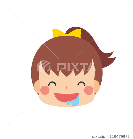 よだれを流す可愛い小さな女の子の絵文字イラスト アイコン 顔 表情 白背景 ベクター よだれを流す可愛い小さな女の子の絵文字イラスト アイコン 顔 表情 白背景 ベクター 119479972
