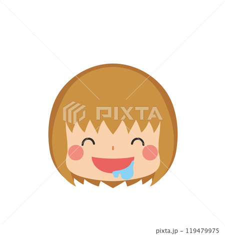 よだれを流す可愛い小さな女の子の絵文字イラスト アイコン 顔 表情 白背景 ベクター よだれを流す可愛い小さな女の子の絵文字イラスト アイコン 顔 表情 白背景 ベクター 119479975