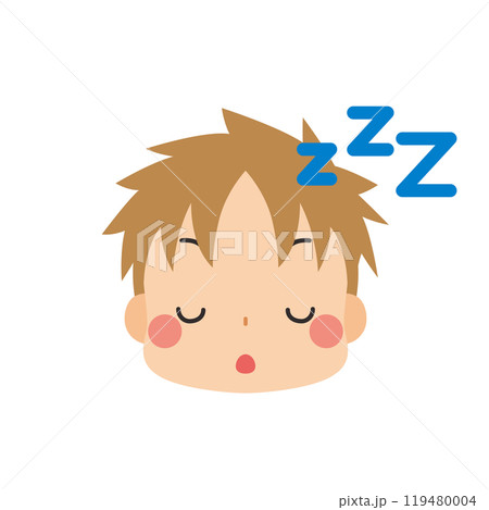 眠る可愛い小さな男の子の絵文字イラスト アイコン 顔 表情 白背景 ベクター 眠る可愛い小さな男の子の絵文字イラスト アイコン 顔 表情 白背景 ベクター 119480004