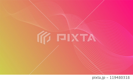 Abstract Colorful Gradient with Flowing Lines in Pink and Yellow 119480318