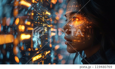 AI 近未来 サイバー  デジタル空間 119480769