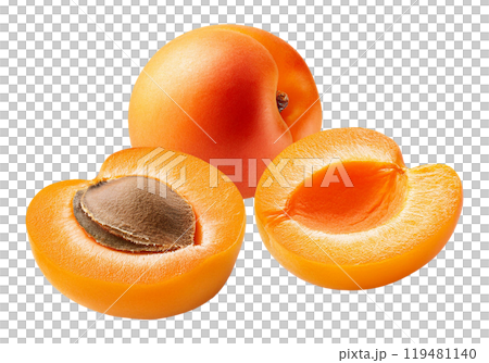 fresh apricot isolated on white background 119481140