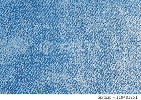 Detailed view of blue grunge shabby jeans denim fabric texture background, macro, close up 119481251
