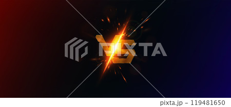Versus battle background. Metal rusty letters VS with sparks 119481650