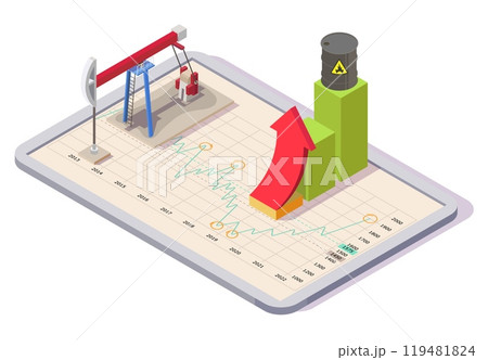 Oil rise in price, world finance crisis vector illustration 119481824