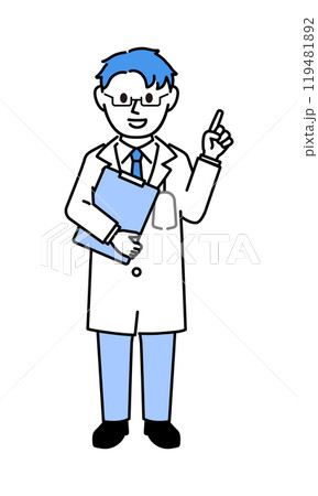 白衣を着た説明する医者 119481892