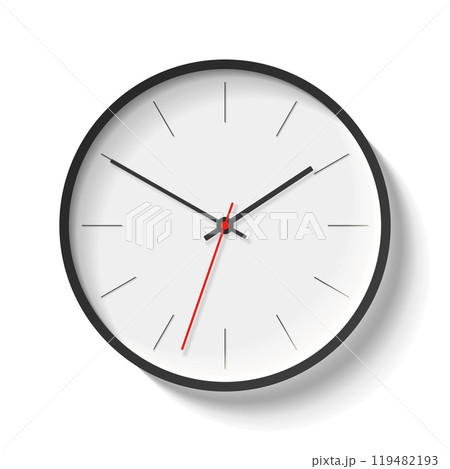 Classic clock image in realistic flat style, timer on white background. Business watch. Vector design element for you project Classic clock image in realistic flat style, timer on white background. Business watch. Vector design element for you project 119482193