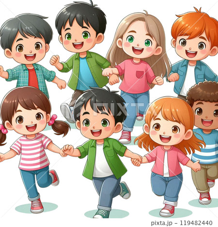 元気に遊ぶ子供たち 119482440