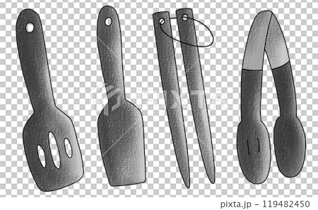 寬鬆簡約矽膠廚房工具組 2 模擬風格 119482450