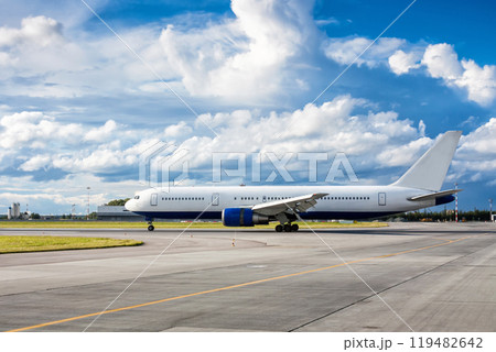 Passenger plane on the runway 119482642