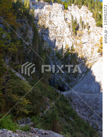 landscape of padis plateau in apuseni natural park of romania. travel destination. cetatile ponorului also called castle of miracles is the most spectacular cave in of bihor mountains 119482872