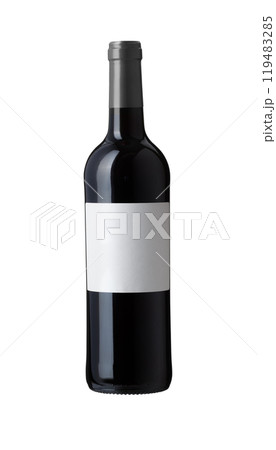 red wine bottle with blank label red wine bottle with blank label 119483285