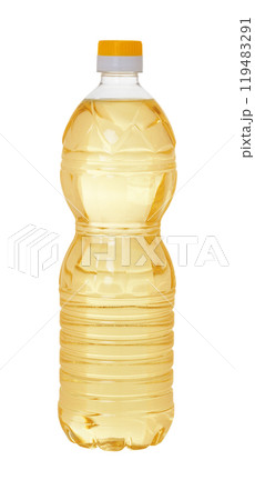 Vegetable or sunflower oil in a plastic bottle 119483291