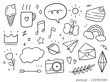 Doodle cute element. simple shape vector illustration Doodle cute element. simple shape vector illustration 119483364
