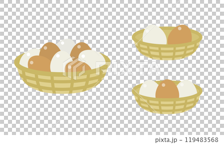 かごに盛られたたまご 119483568