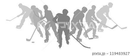 Ice Hockey Silhouette People Player Silhouettes 119483927