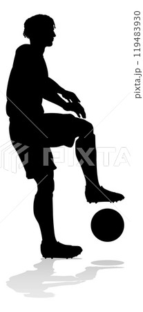 Soccer Football Player Male Silhouette Man Soccer Football Player Male Silhouette Man 119483930