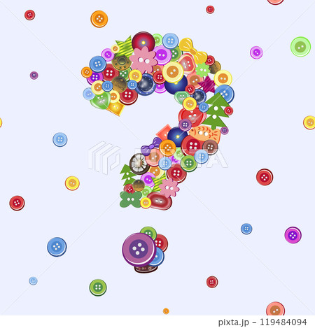 Large Question mark seamless background. Cartoon buttons vector concept. Vector background Large Question mark seamless background. Cartoon buttons vector concept. Vector background 119484094